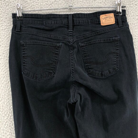 Levis Jeans Womens 12 Black Denim At Waist Bootcut Stretch Signature Western - Picture 4 of 12